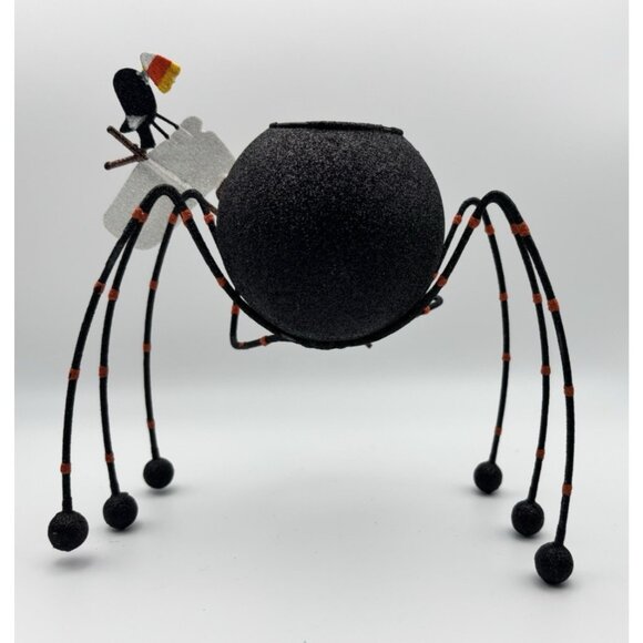 Pier 1 Glitter Halloween Spider Candle Holder Set of 2 Tea light - Picture 6 of 11